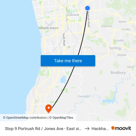 Stop 9 Portrush Rd / Jones Ave - East side to Hackham map