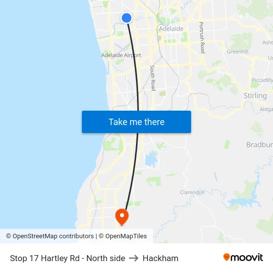 Stop 17 Hartley Rd - North side to Hackham map