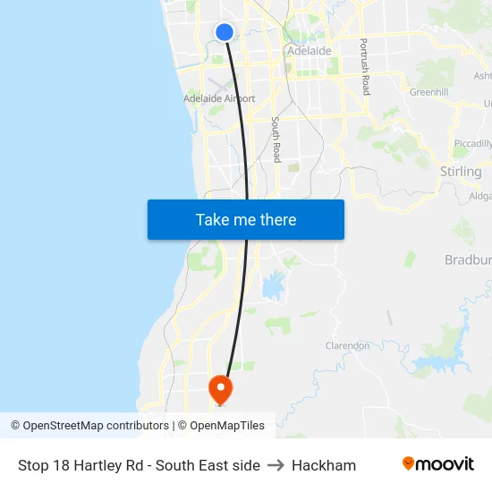 Stop 18 Hartley Rd - South East side to Hackham map