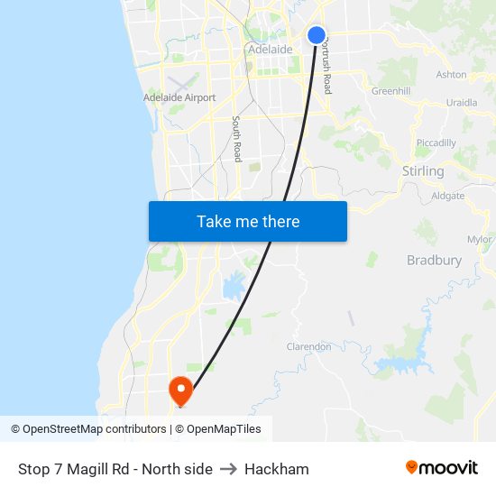 Stop 7 Magill Rd - North side to Hackham map