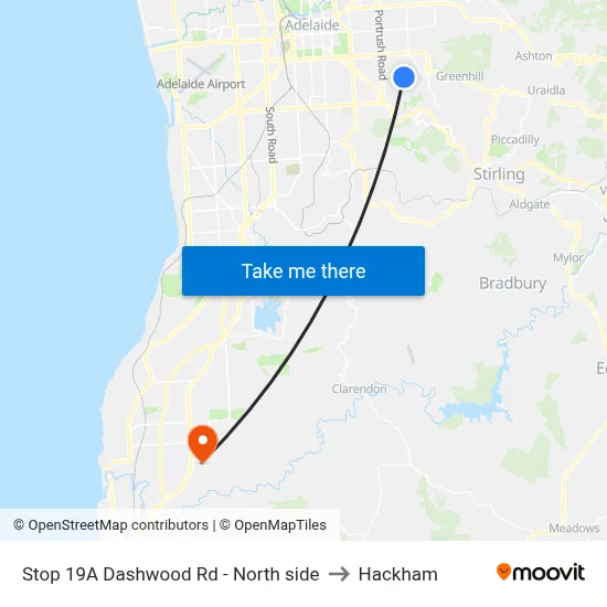 Stop 19A Dashwood Rd - North side to Hackham map