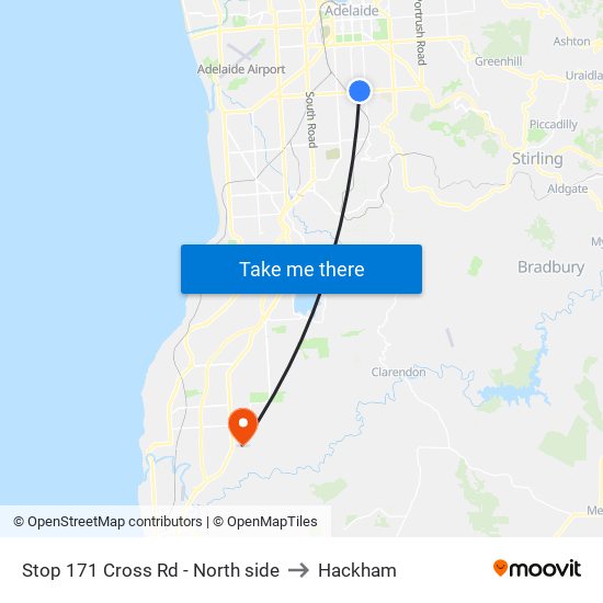 Stop 171 Cross Rd - North side to Hackham map