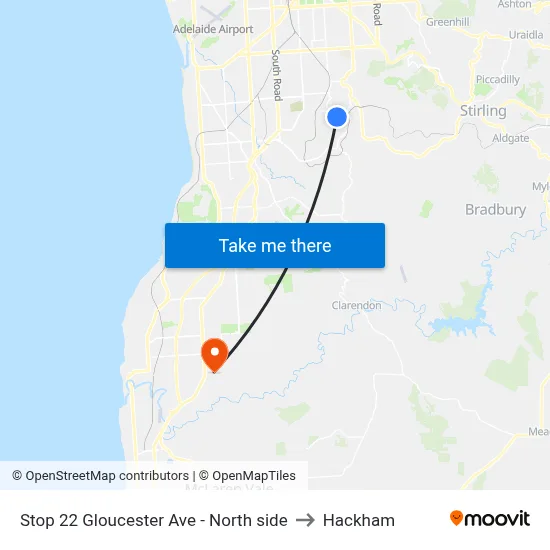 Stop 22 Gloucester Ave - North side to Hackham map