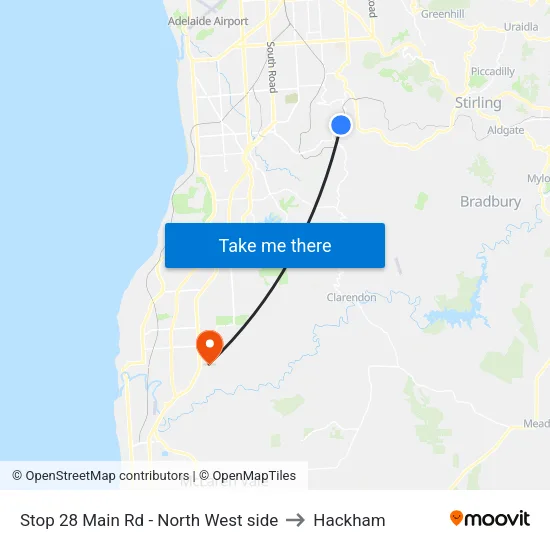 Stop 28 Main Rd - North West side to Hackham map
