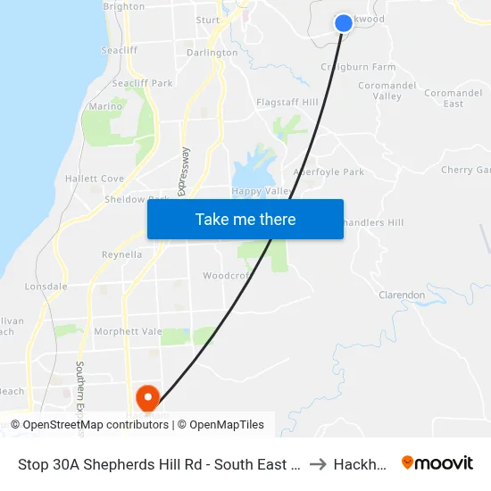 Stop 30A Shepherds Hill Rd - South East side to Hackham map