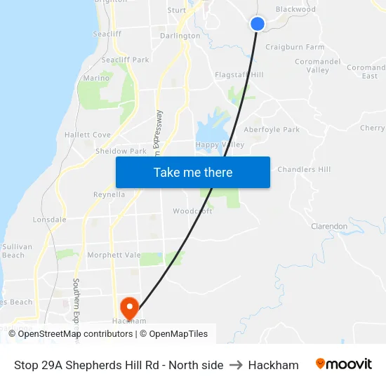 Stop 29A Shepherds Hill Rd - North side to Hackham map