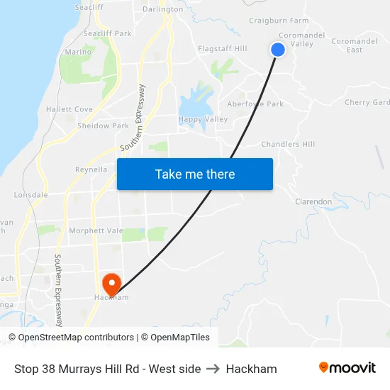 Stop 38 Murrays Hill Rd - West side to Hackham map