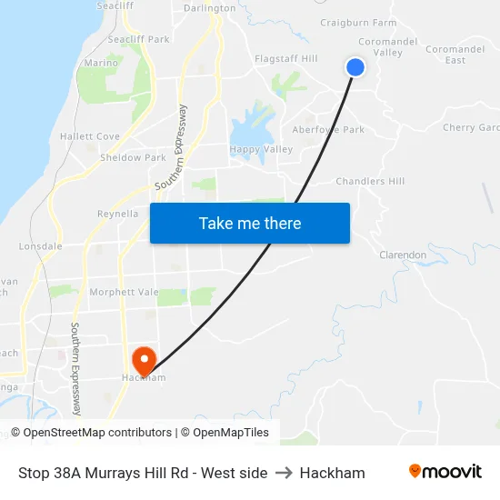 Stop 38A Murrays Hill Rd - West side to Hackham map