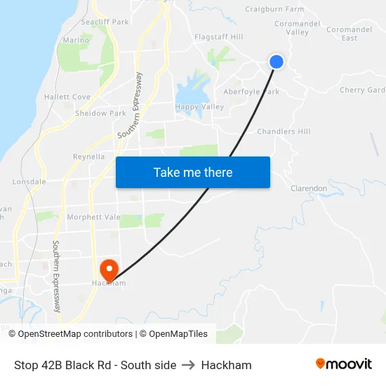 Stop 42B Black Rd - South side to Hackham map