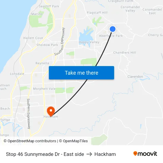 Stop 46 Sunnymeade Dr - East side to Hackham map