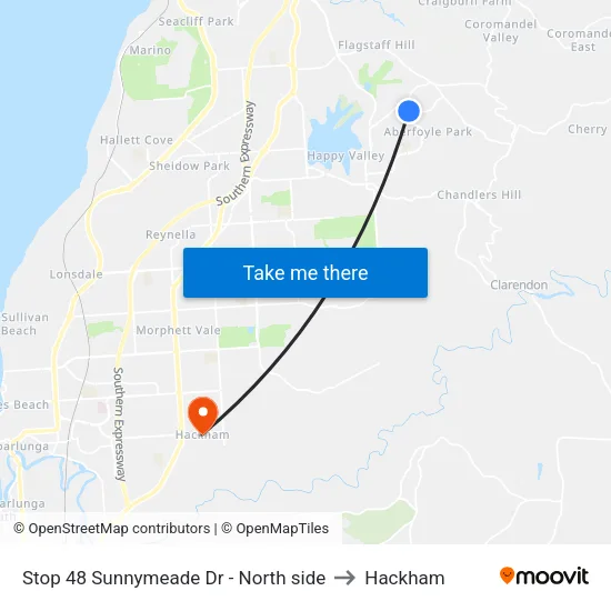 Stop 48 Sunnymeade Dr - North side to Hackham map