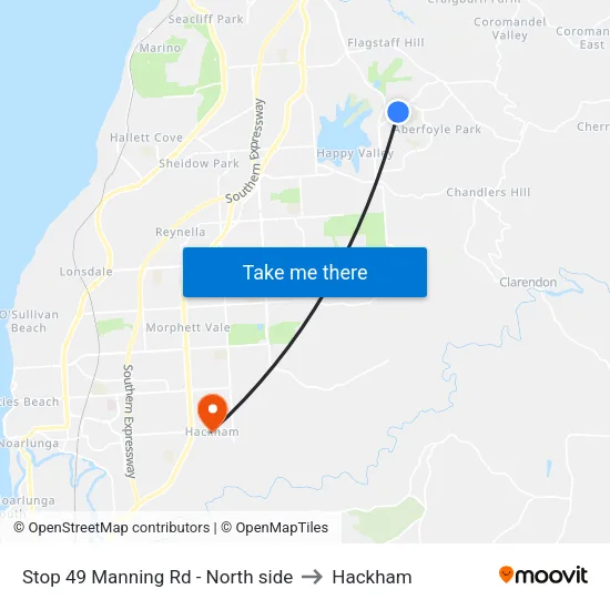 Stop 49 Manning Rd - North side to Hackham map
