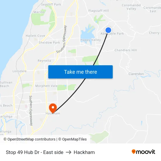 Stop 49 Hub Dr - East side to Hackham map
