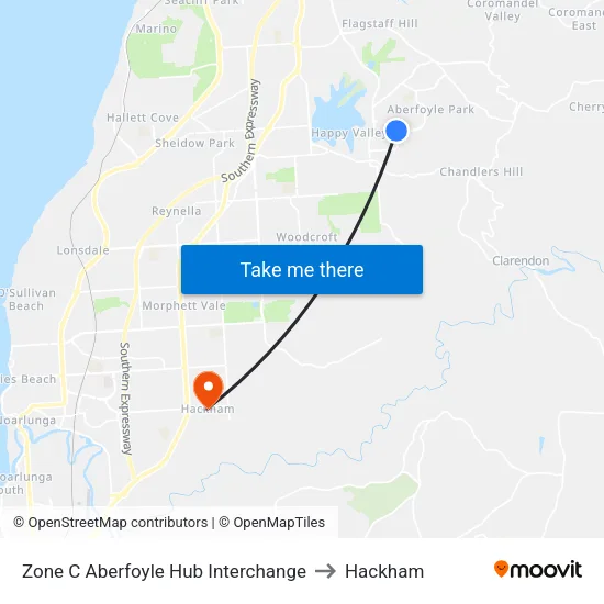 Zone C Aberfoyle Hub Interchange to Hackham map