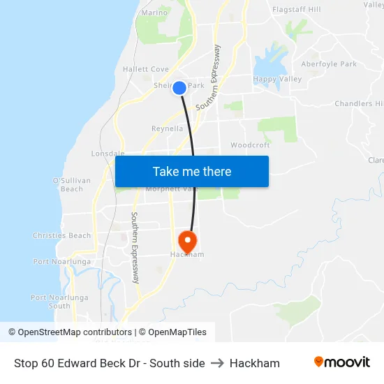 Stop 60 Edward Beck Dr - South side to Hackham map