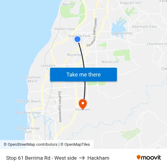 Stop 61 Berrima Rd - West side to Hackham map