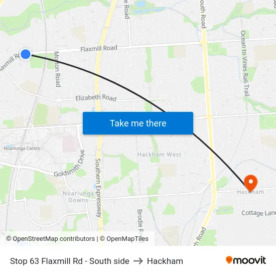 Stop 63 Flaxmill Rd - South side to Hackham map