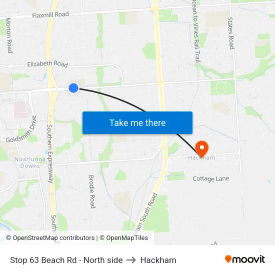 Stop 63 Beach Rd - North side to Hackham map