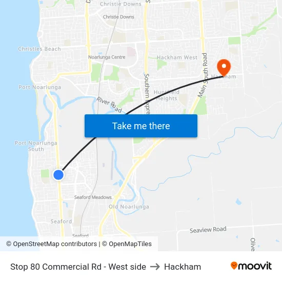 Stop 80 Commercial Rd - West side to Hackham map