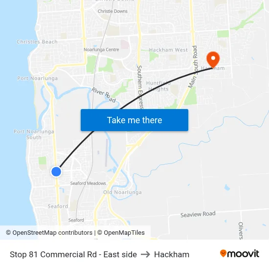 Stop 81 Commercial Rd - East side to Hackham map