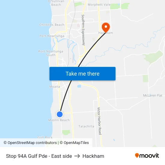 Stop 94A Gulf Pde - East side to Hackham map