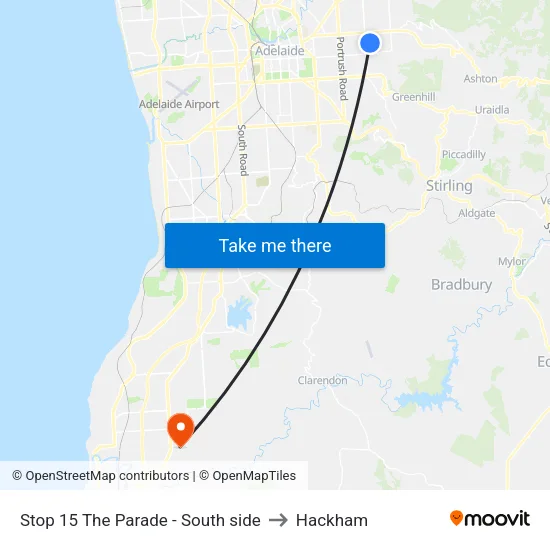 Stop 15 The Parade - South side to Hackham map