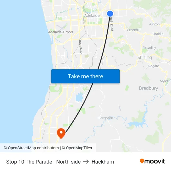 Stop 10 The Parade - North side to Hackham map