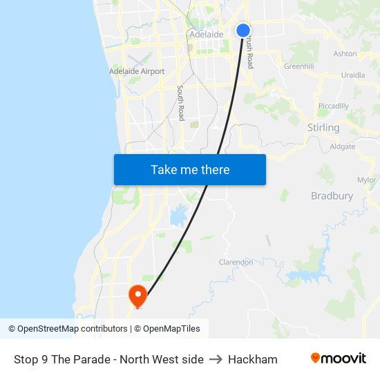 Stop 9 The Parade - North West side to Hackham map