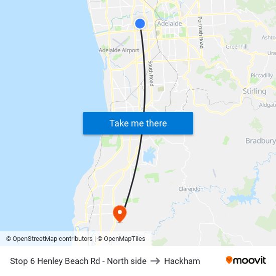 Stop 6 Henley Beach Rd - North side to Hackham map