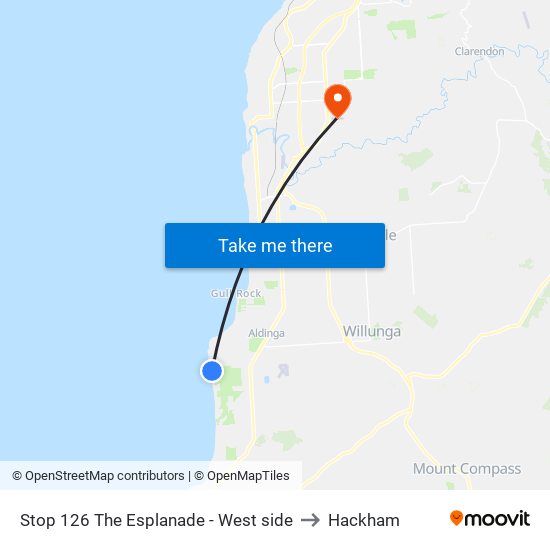 Stop 126 The Esplanade - West side to Hackham map
