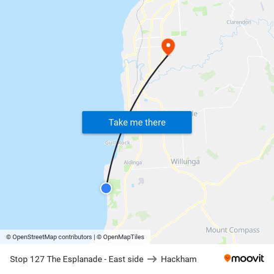 Stop 127 The Esplanade - East side to Hackham map