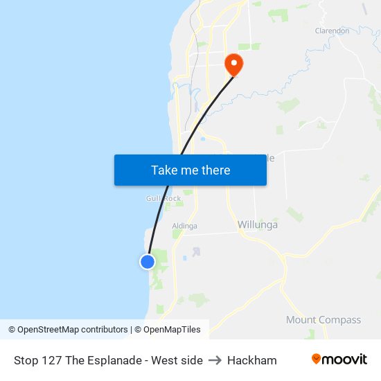 Stop 127 The Esplanade - West side to Hackham map