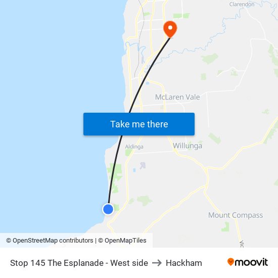 Stop 145 The Esplanade - West side to Hackham map