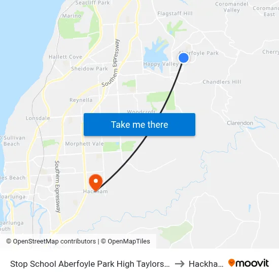 Stop School Aberfoyle Park High Taylors Rd to Hackham map