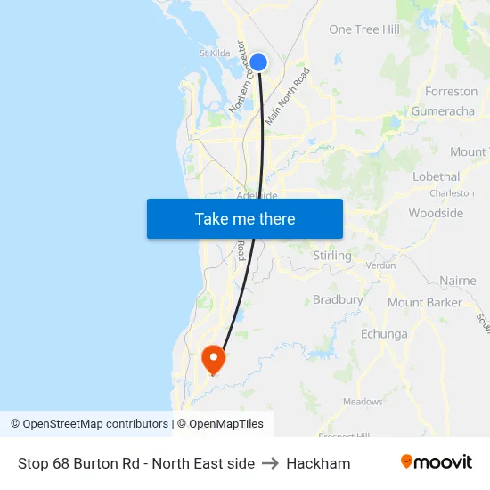 Stop 68 Burton Rd - North East side to Hackham map