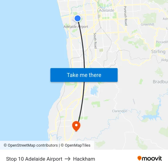 Stop 10 Adelaide Airport to Hackham map