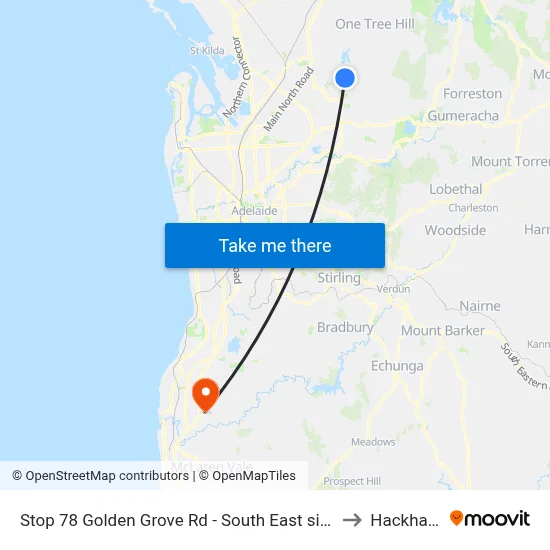 Stop 78 Golden Grove Rd - South East side to Hackham map