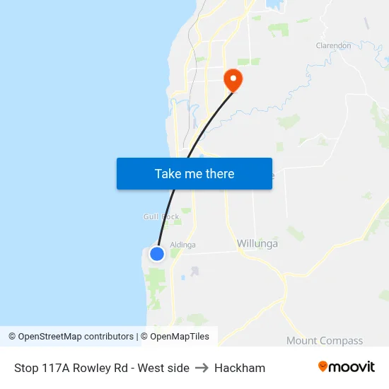 Stop 117A Rowley Rd - West side to Hackham map