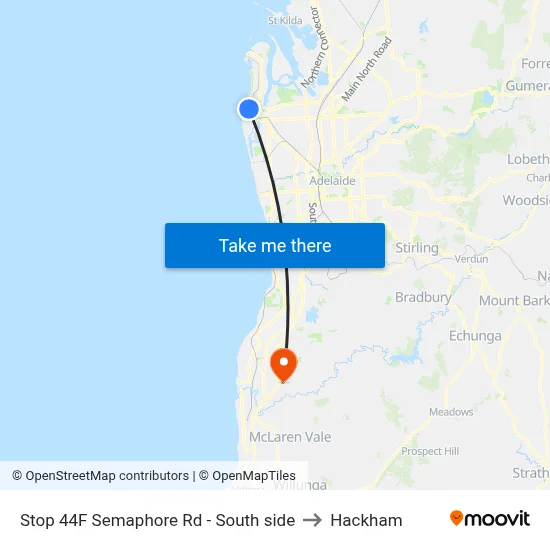 Stop 44F Semaphore Rd - South side to Hackham map