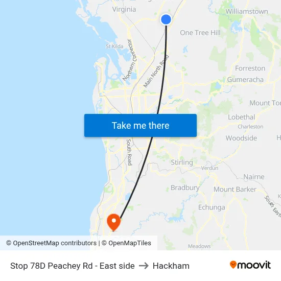 Stop 78D Peachey Rd - East side to Hackham map