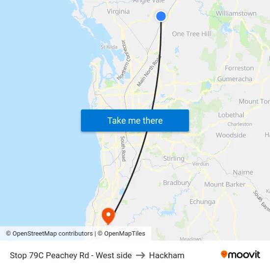 Stop 79C Peachey Rd - West side to Hackham map