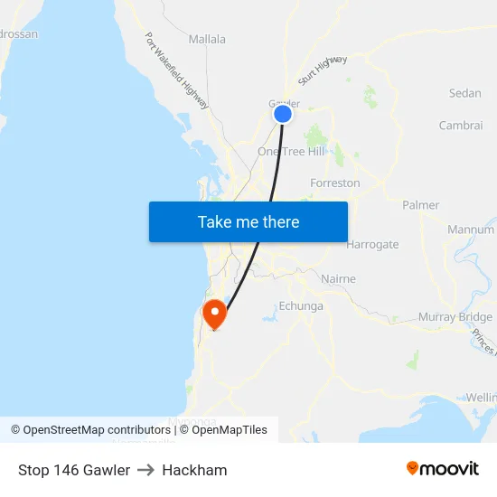 Stop 146 Gawler to Hackham map