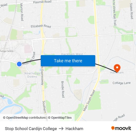 Stop School Cardijn College to Hackham map