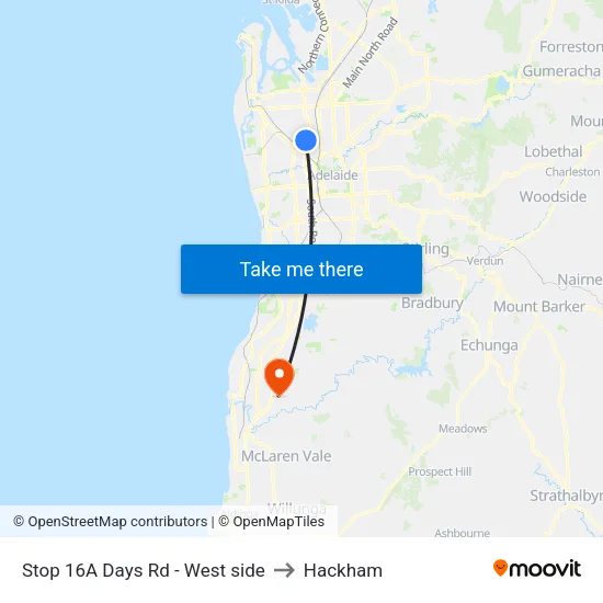 Stop 16A Days Rd - West side to Hackham map