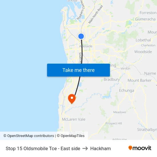 Stop 15 Oldsmobile Tce - East side to Hackham map