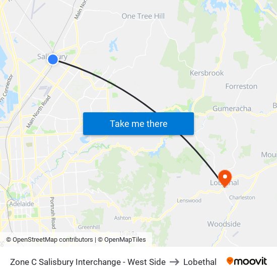 Zone C Salisbury Interchange - West Side to Lobethal map