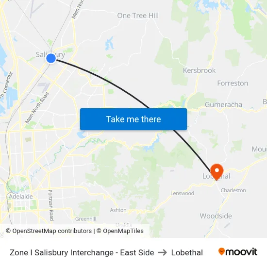 Zone I Salisbury Interchange - East Side to Lobethal map