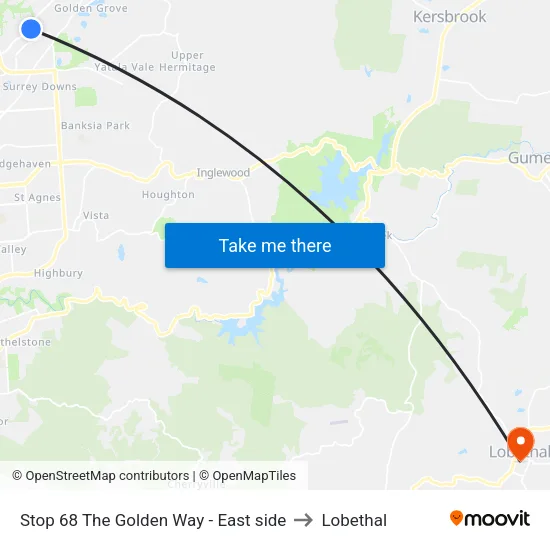 Stop 68 The Golden Way - East side to Lobethal map