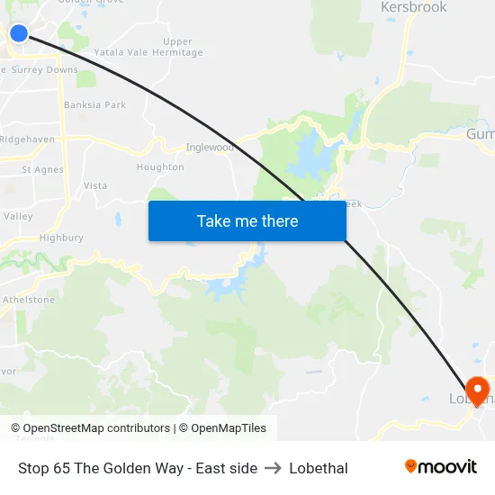 Stop 65 The Golden Way - East side to Lobethal map