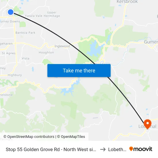 Stop 55 Golden Grove Rd - North West side to Lobethal map